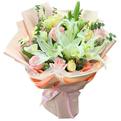 黔南10朵玫瑰百合混搭，爱是难忘时刻